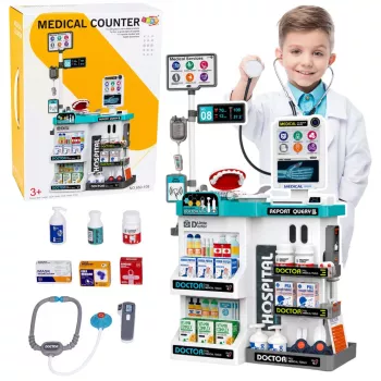 LEAN TOYS Large Medical Set Medical Table Doctor Lights Sounds Accessories 61 pcs.