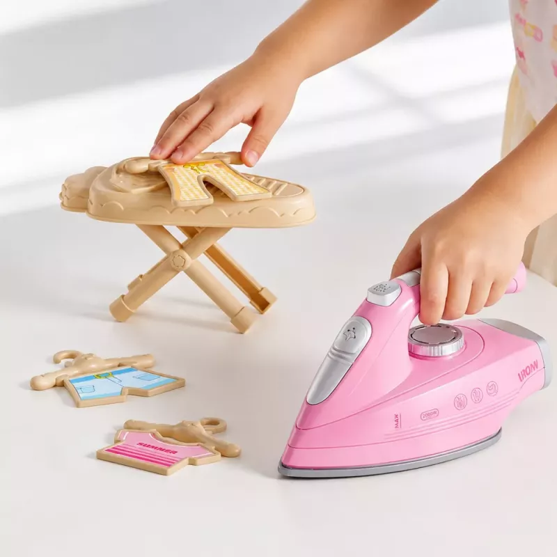 LEAN TOYS Ironing Set Iron with Vibration Light Sounds Accessories