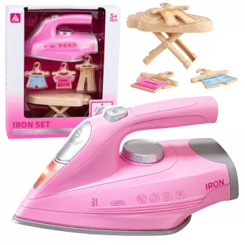 LEAN TOYS Ironing Set Iron with Vibration Light Sounds Accessories