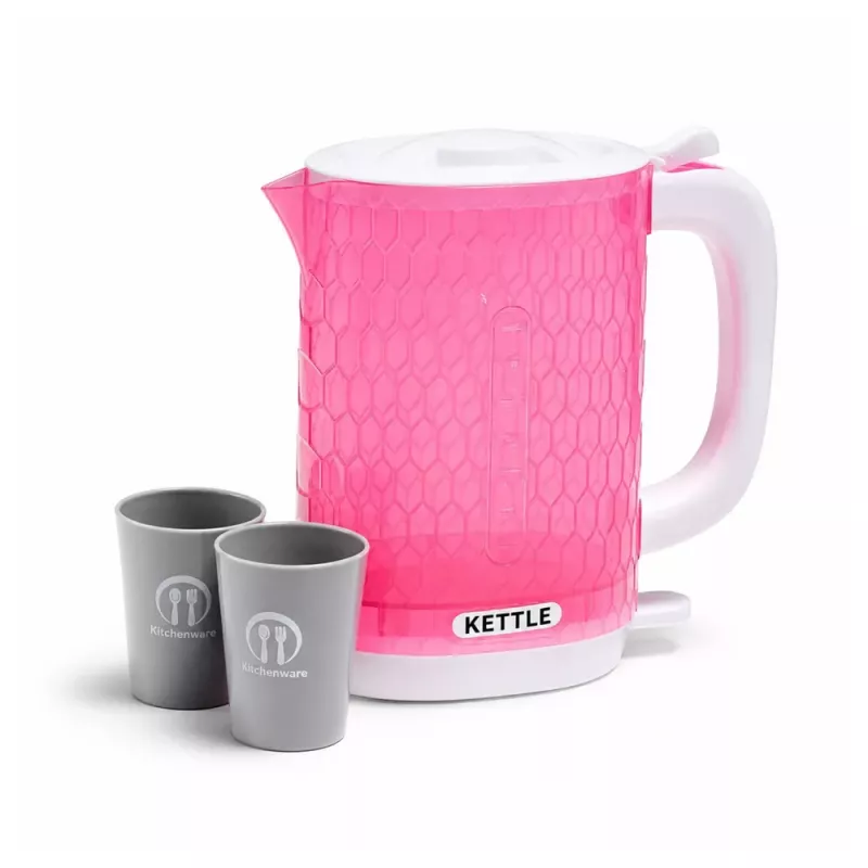 LEAN TOYS Children's Kettle with Cups Set Cooking Sounds Lights Pink