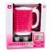 LEAN TOYS Children's Kettle with Cups Set Cooking Sounds Lights Pink
