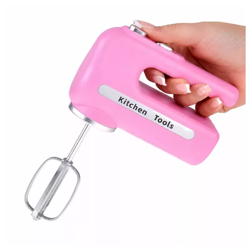 LEAN TOYS Kitchen Set Waffle Maker Mixer Interchangeable Tips Lights Sounds Pink