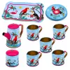 LEAN TOYS Tea Set with Parrots, Metal, Exotic Pattern, 12 pcs.