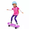 LEAN TOYS Anlily Doll with Purple Skateboard, Helmet, and Long Sweatshirt Set