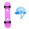 LEAN TOYS Anlily Doll with Purple Skateboard, Helmet, and Long Sweatshirt Set