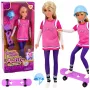 LEAN TOYS Anlily Doll with Purple Skateboard, Helmet, and Long Sweatshirt Set