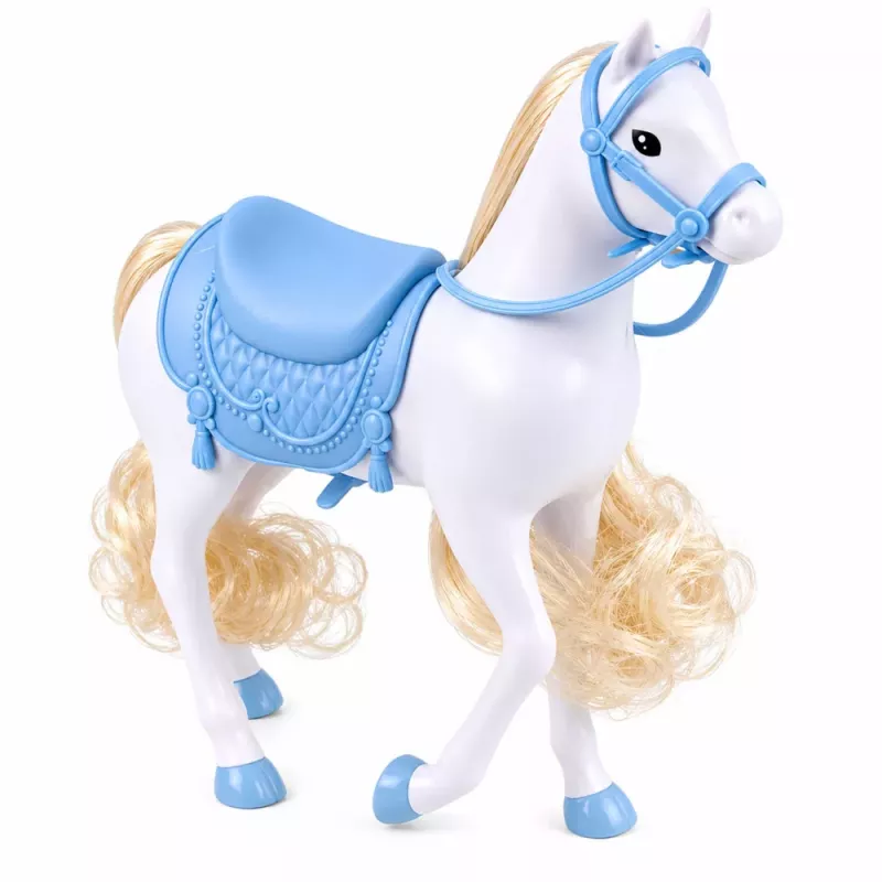 LEAN TOYS Anlily Doll on a White Horse Princess in a Blue Dress Accessories