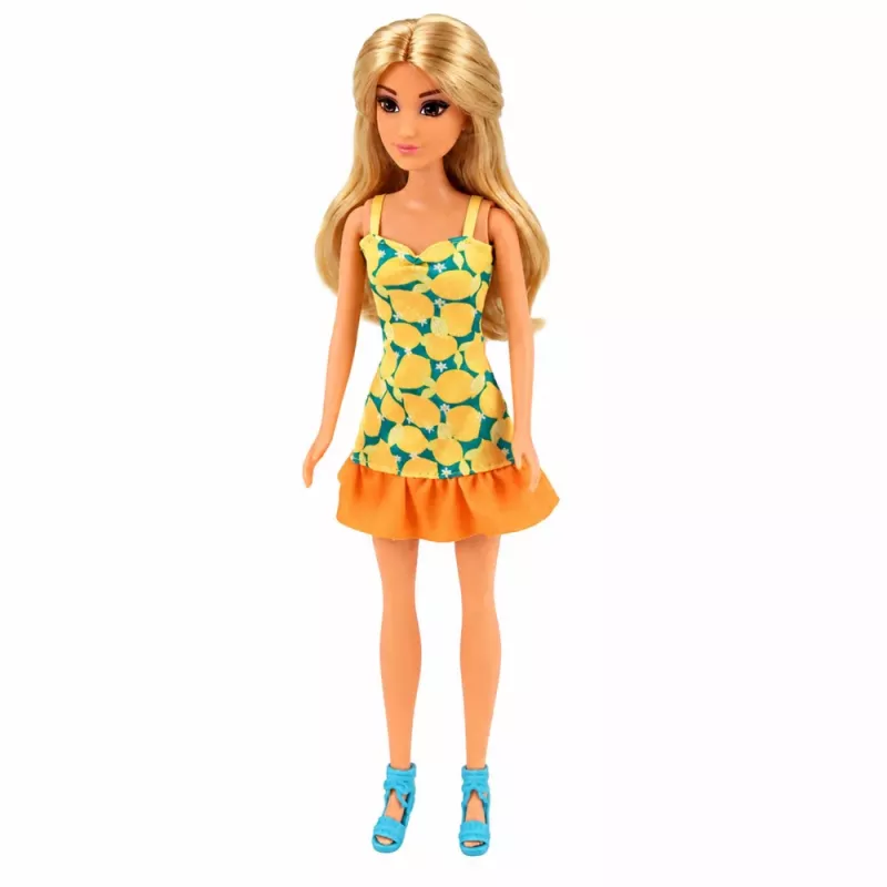 LEAN TOYS Anlily Doll in Yellow Dress with Kitten Garden Furniture Umbrella Accessories