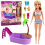 LEAN TOYS Anlily Doll in the Pool Slide Palm Tree Beach Accessories Set