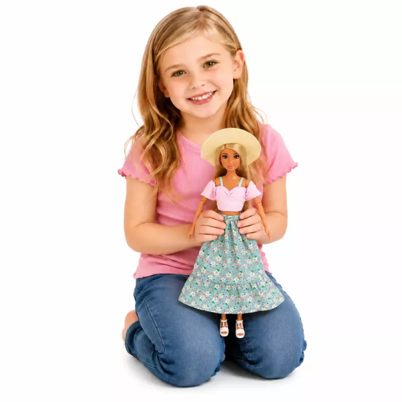 LEAN TOYS Anlily Fashion Doll in Skirt and Hat Bag Cup Accessories Set