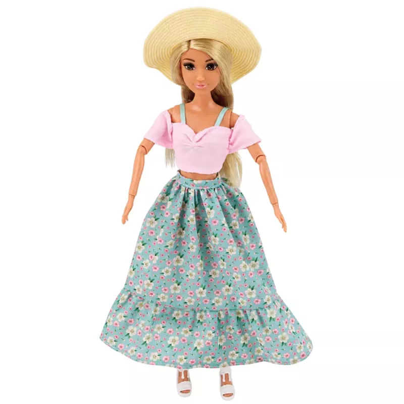 LEAN TOYS Anlily Fashion Doll in Skirt and Hat Bag Cup Accessories Set