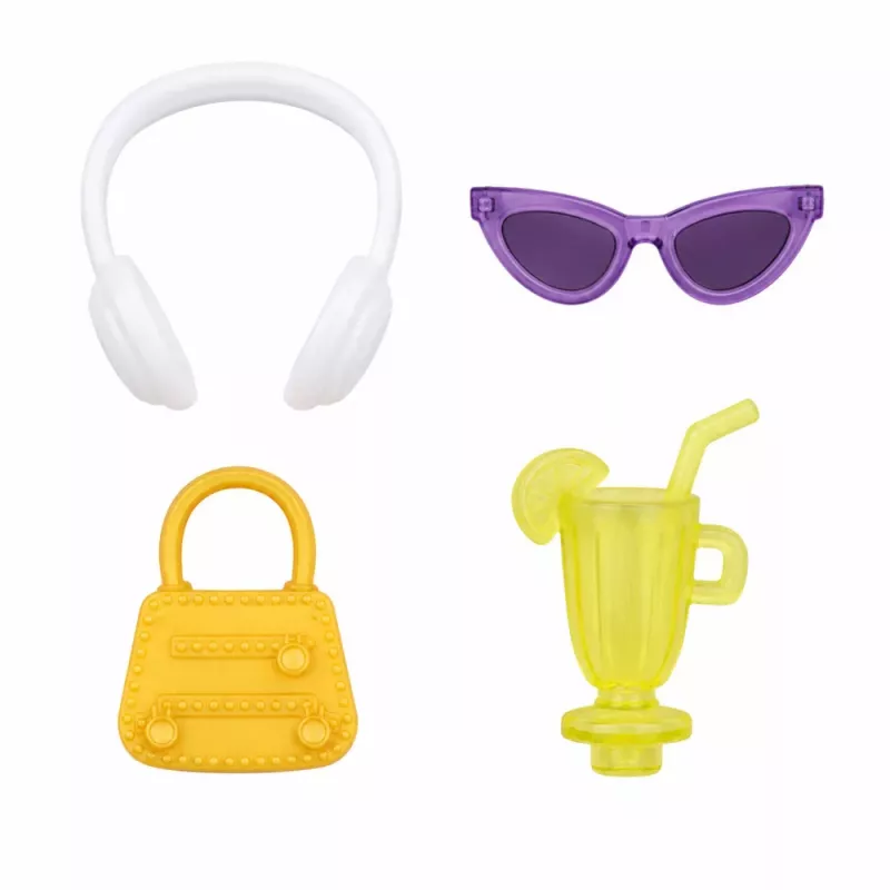 LEAN TOYS Anlily Fashion Doll in Purple Dress with Headphones and Accessories Set