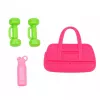 LEAN TOYS Anlily Doll in Sports Outfit with Dumbbells, Water Bottle, Bag, Accessories Set