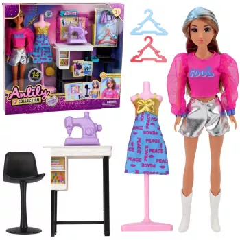 LEAN TOYS Anlily Doll Fashion Designer Clothes Sewing Machine Furniture Mannequin