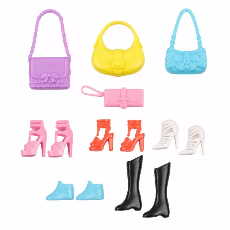 LEAN TOYS Anlily Fashion Doll in Pink Dress Set with Handbags, Shoes, and Accessories