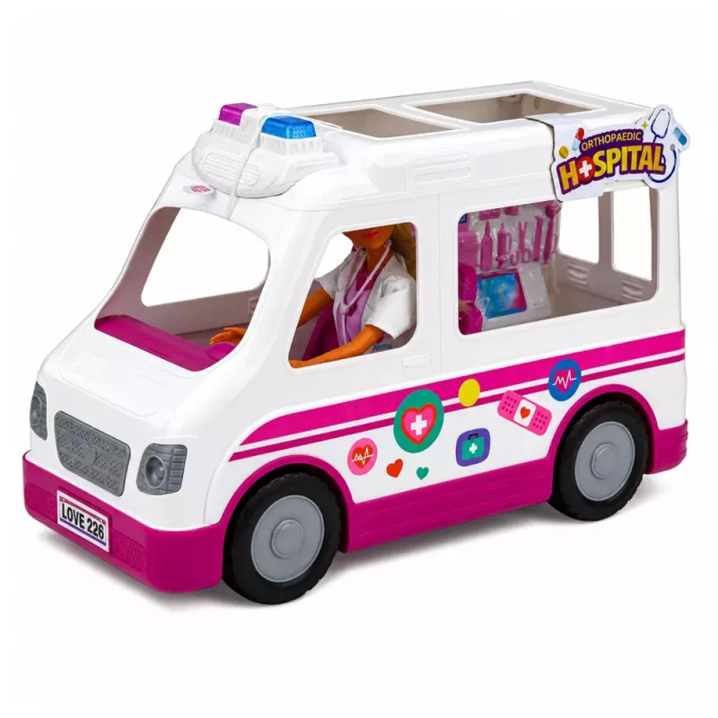 LEAN TOYS Anlily Doll Doctor in Ambulance Medical Accessories Set