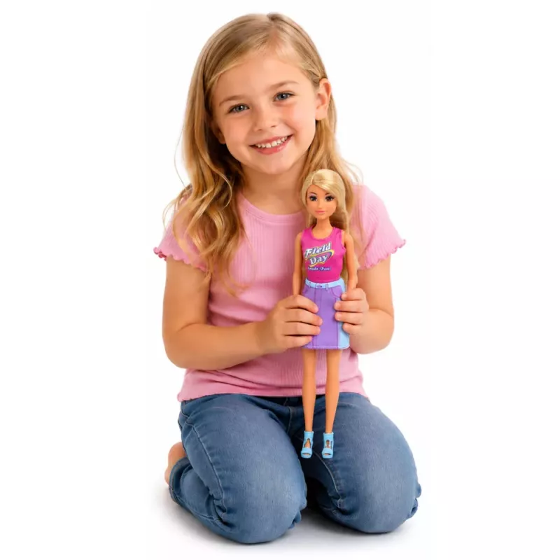 LEAN TOYS Anlily Doll with a White Dog in a Collar, Bed, and Accessories Set