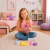 LEAN TOYS Anlily Doll with a White Dog in a Collar, Bed, and Accessories Set