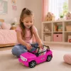 LEAN TOYS Bella Doll in Colorful Dress Pink Convertible Car Set