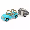 LEAN TOYS Off-Road Vehicle with Camper Sounds Blue Tourist Set