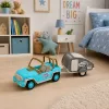 LEAN TOYS Off-Road Vehicle with Camper Sounds Blue Tourist Set