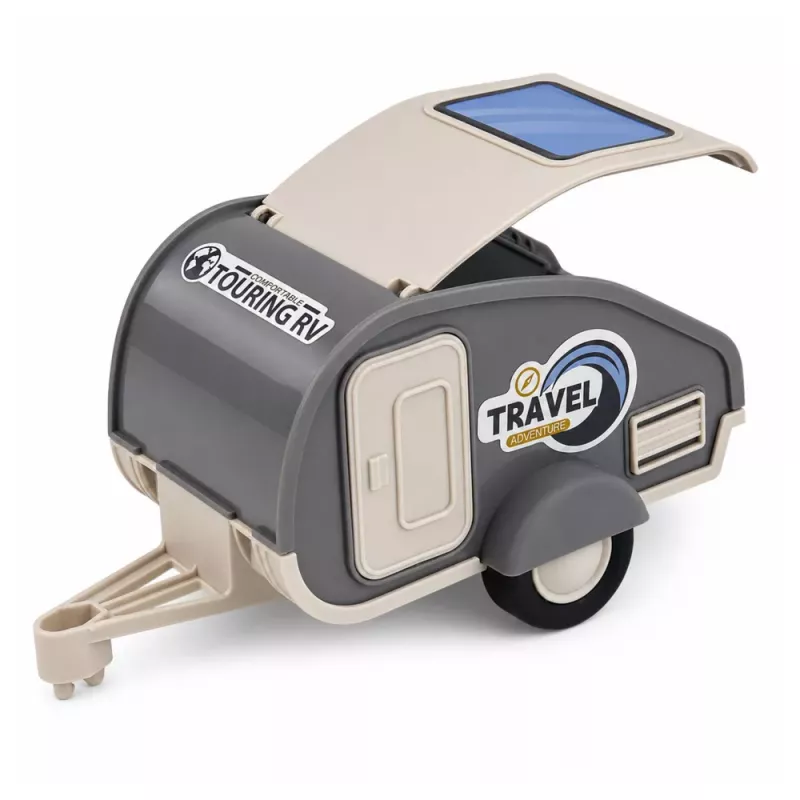 LEAN TOYS Off-Road Vehicle with Camper Sounds Blue Tourist Set