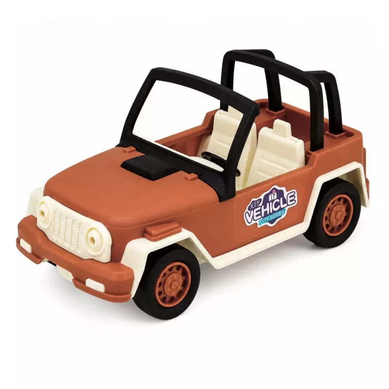 LEAN TOYS Off-Road Vehicle with Camper Sounds Green and Brown Tourist Set
