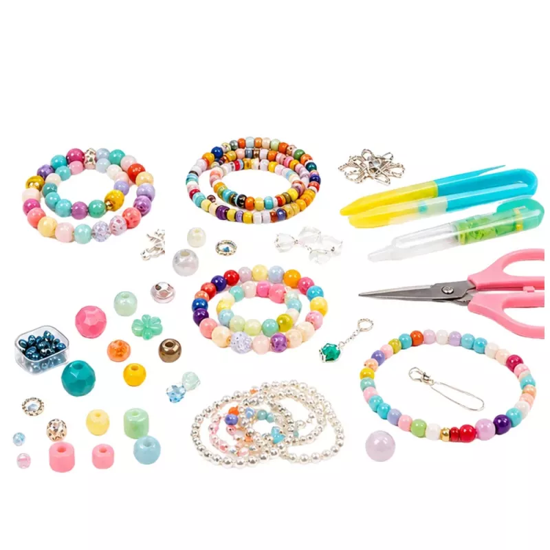 LEAN TOYS Jewelry Making Set in a Case - 1000 Pieces Beads, Pendants, Letters