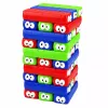 LEAN TOYS Skill Game Tower of Blocks with Eyelets Dice Colorful 30 pcs