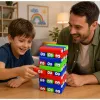 LEAN TOYS Skill Game Tower of Blocks with Eyelets Dice Colorful 30 pcs