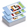 LEAN TOYS Magnetic Puzzle Game Magnetic Cars 15 Vehicles 60 Cards Board