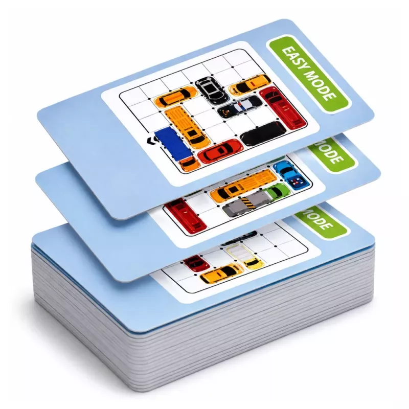 LEAN TOYS Magnetic Puzzle Game Magnetic Cars 15 Vehicles 60 Cards Board