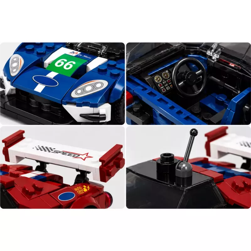 LEAN TOYS Building Blocks Sports Car GT2016 Racing Display Case 347 pcs.