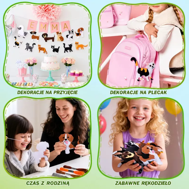 LEAN TOYS Creative Kit Stuffed Animals for Sewing Felt DIY Forest Animals 6 pcs.