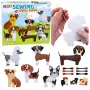 LEAN TOYS Creative Set of Stuffed Animals for Sewing Felt Plush Dolls DIY Dogs 6 pcs.