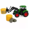 LEAN TOYS Agricultural Set Tractor with Bale Grabber Agricultural Trailer Hay 1:24