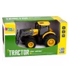 LEAN TOYS Agricultural Farm Tractor with Bulldozer Lights Sounds Yellow 1:24