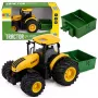 LEAN TOYS Agricultural Farm Tractor With Fertilizer Spreader Lights Sound Yellow 1:24