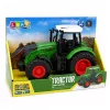 LEAN TOYS Agricultural Tractor with Trailer 1:24 White Green Rubber Wheels