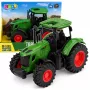 LEAN TOYS Agricultural Farm Tractor Rubber Wheels Green 1:24