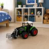 LEAN TOYS Agricultural Farm Tractor with Bale Grabber Rubber Wheels Green 1:24