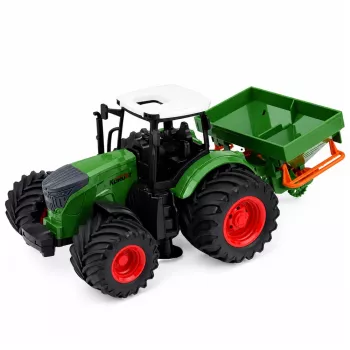 LEAN TOYS Agricultural Farm Tractor with Seeder Rubber Wheels 1:24 Scale Toy Vehicle