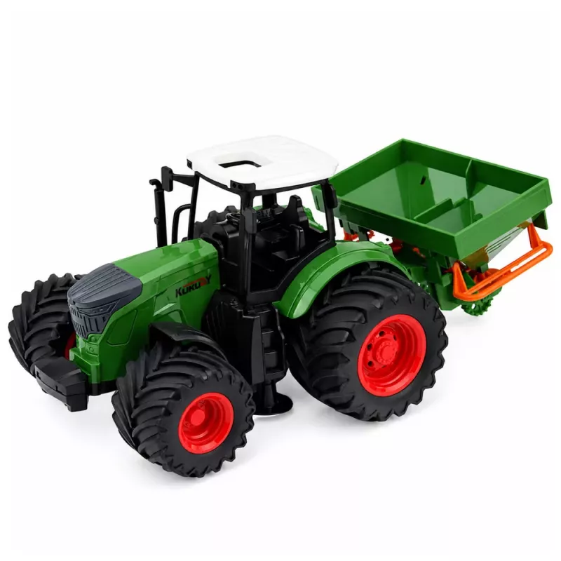 LEAN TOYS Agricultural Farm Tractor with Seeder Rubber Wheels 1:24 Scale Toy Vehicle