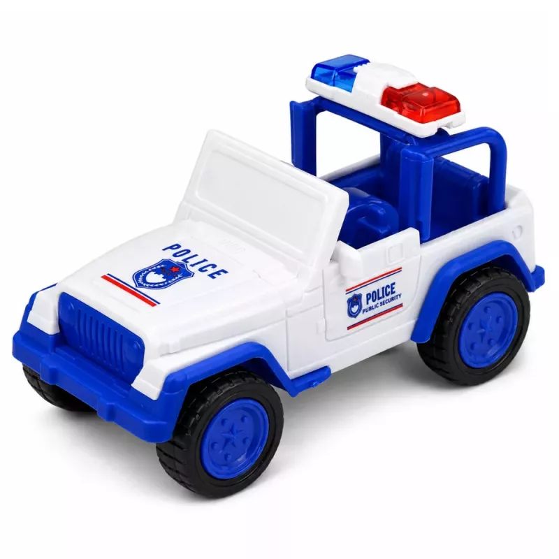 LEAN TOYS Police Tow Truck with Patrol Car Vehicle Set Lights Sounds Blue