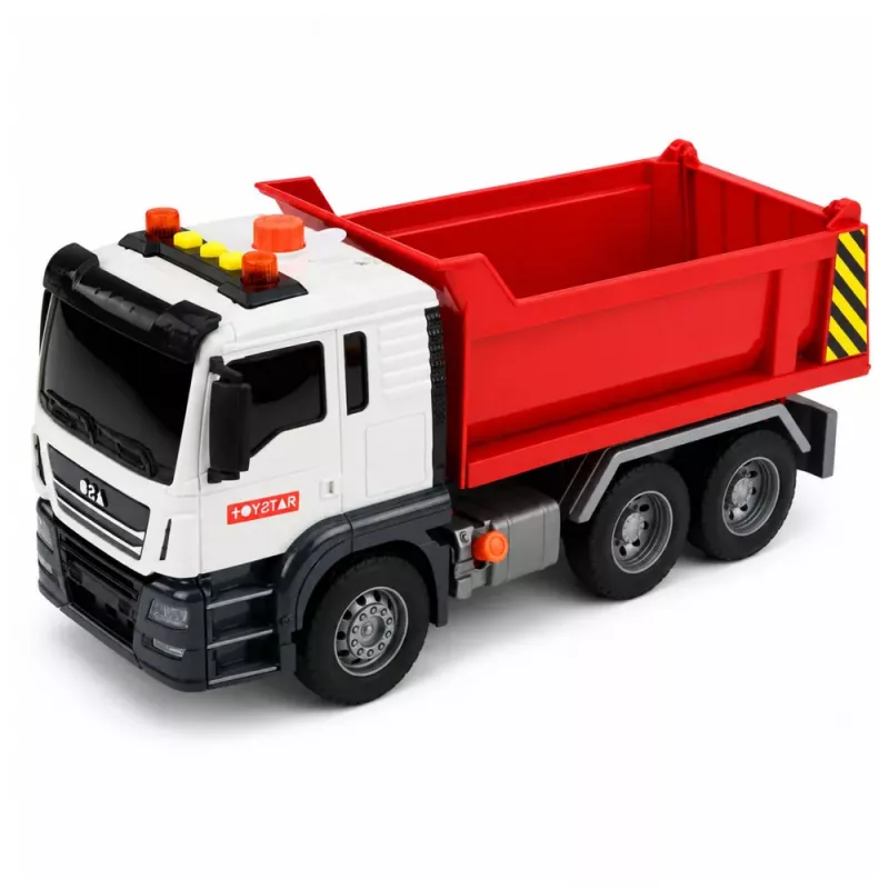 LEAN TOYS Tipper Truck Lifting Box Opening Lights Sounds Red