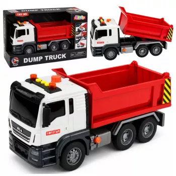 LEAN TOYS Tipper Truck Lifting Box Opening Lights Sounds Red
