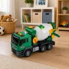 LEAN TOYS Concrete Mixer Truck With Rotating Drum Lights Sounds Green