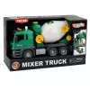 LEAN TOYS Concrete Mixer Truck With Rotating Drum Lights Sounds Green