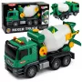 LEAN TOYS Concrete Mixer Truck With Rotating Drum Lights Sounds Green