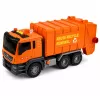 LEAN TOYS Garbage Truck with Garbage Cans, Lights and Sounds - Orange